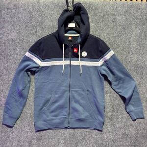 Quiksilver Mens Full Zip Hoodie Sweatshirt Blue Size M Colorblock Retro